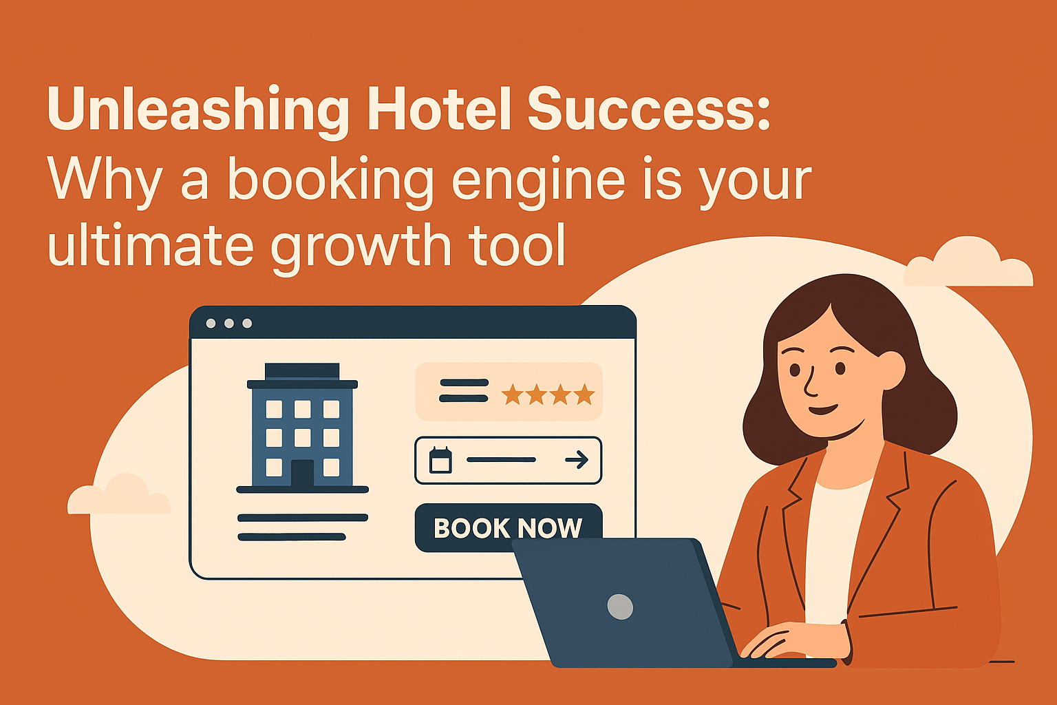 Simplify hotel reservations and increase income by utilizing a clever booking engine.